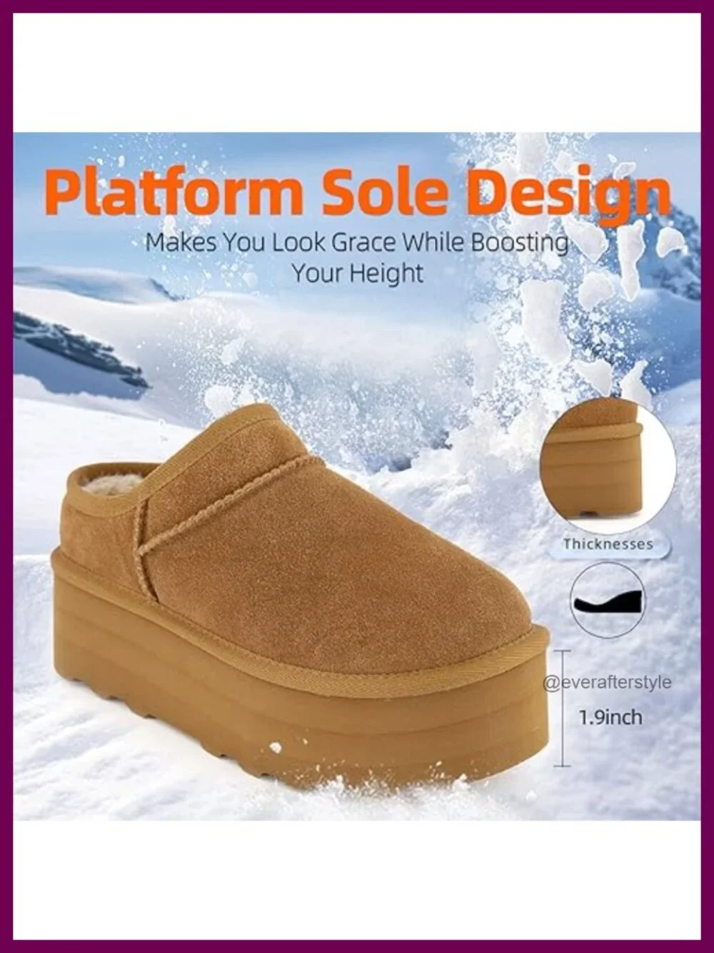 Women's Platform Ankle Booties - Faux Fur Lined Suede Winter Boots with 2